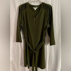 Charming Charlie women’s XL l/s blouse polyester olive green